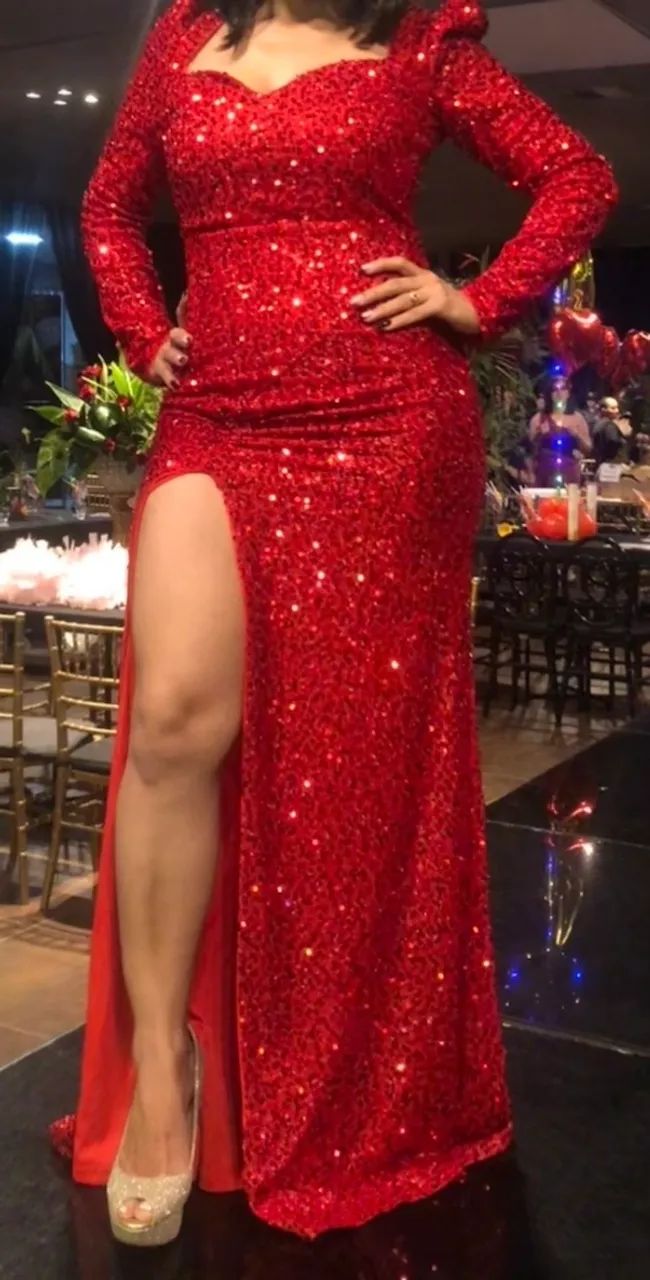 Vestido vermelho de festa 