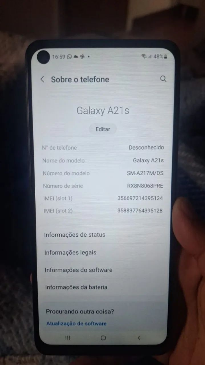 Troco esse A21s zerado 