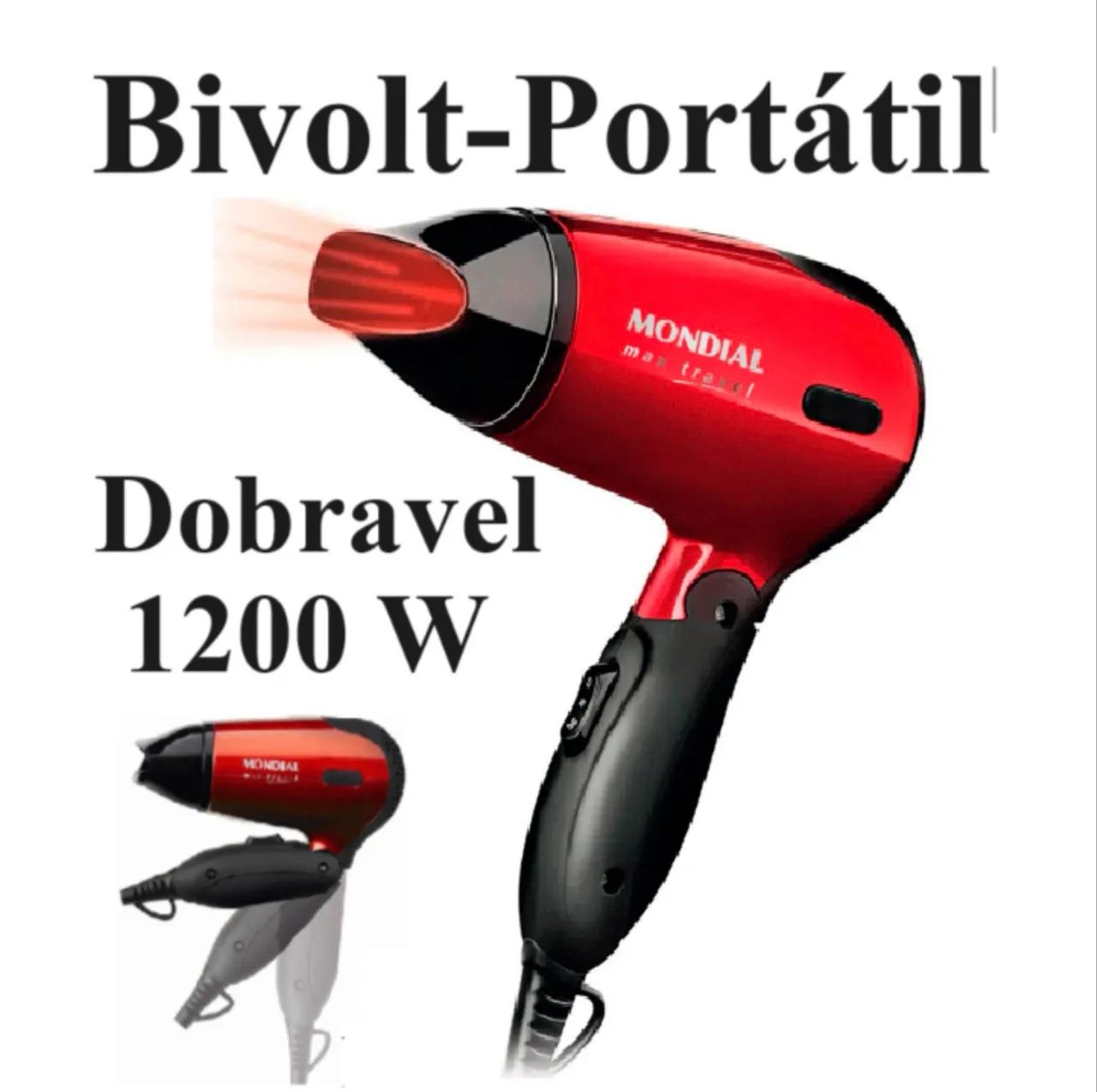 SECADOR DE CABELO PORTÁTIL 