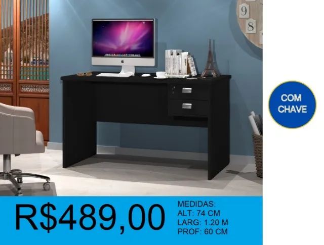 Escrivaninha reta 100% mdf - temos a pronta entrega 