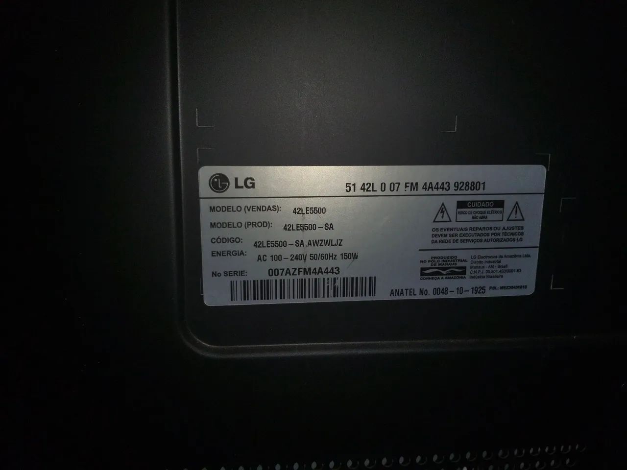 TV LCD LG 42 POLEGADAS (HDMI NÃO ESTÁ DANDO IMAGEM)) - Foto 2