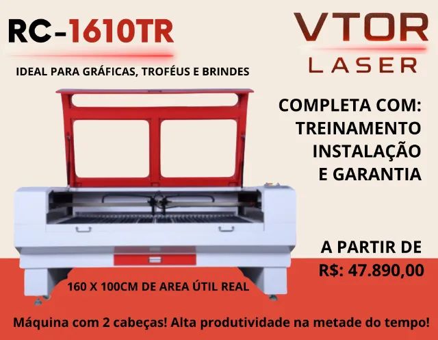 Máquina de corte a laser com cabeçote duplo 100 ou 130W, entrega em uma semana!