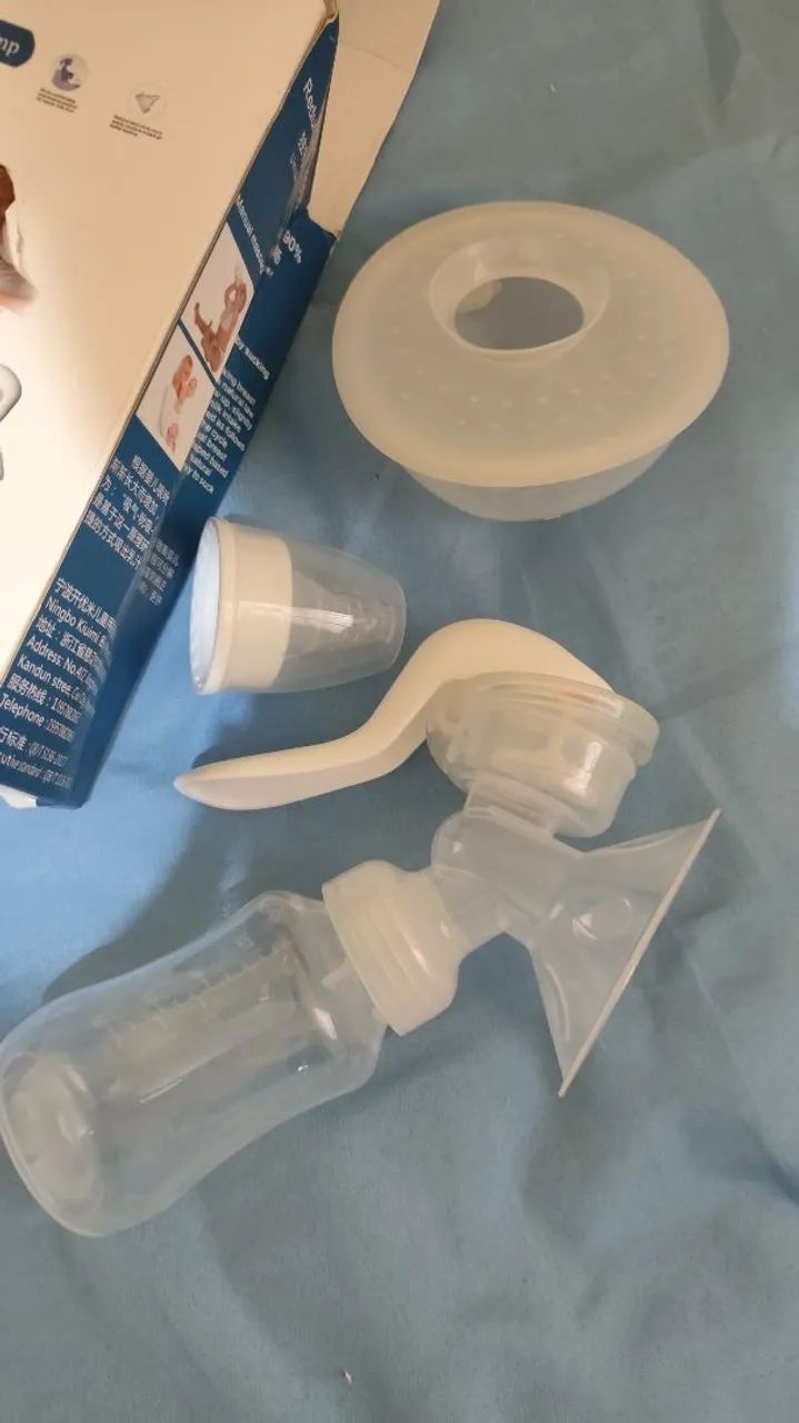 Conjunto bomba de peito amamentação manual com 1 concha, 1 garrafa e 1 mamilo