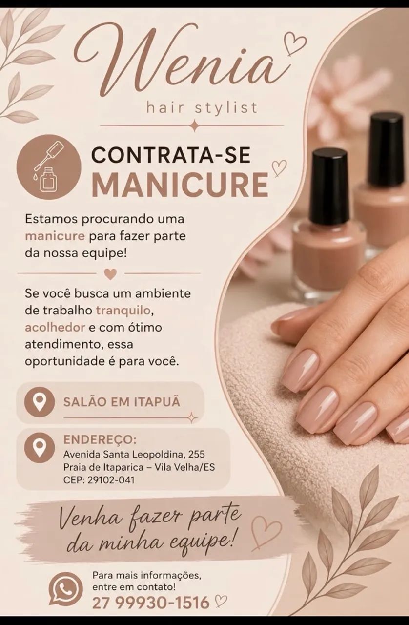 Contrata-se manicure 