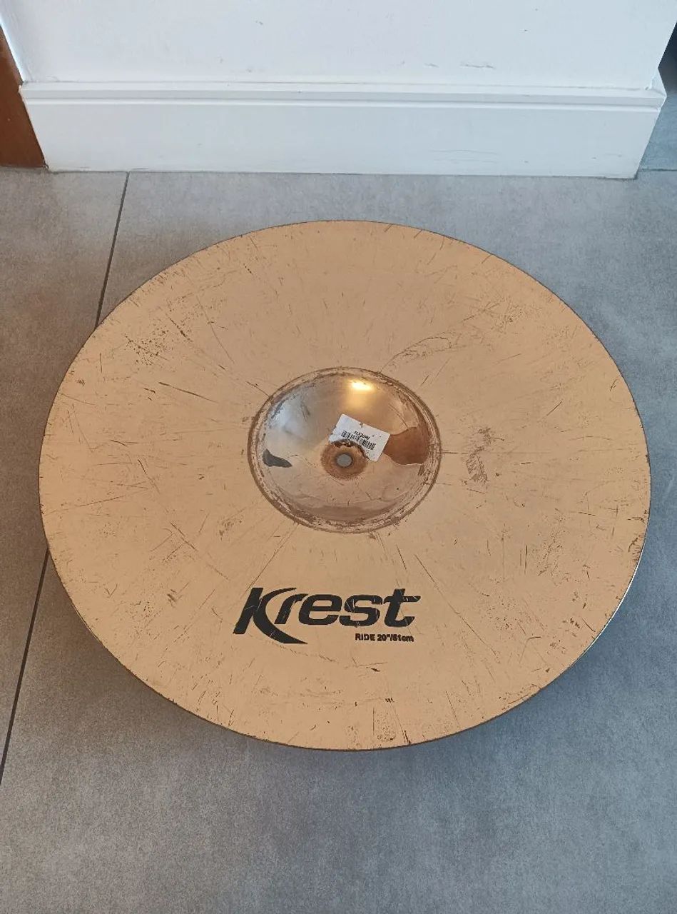 ## Prato de bateria Krest HX Ride 20, liga B8, ótimo, excelente custo benefício !!! - Foto 4