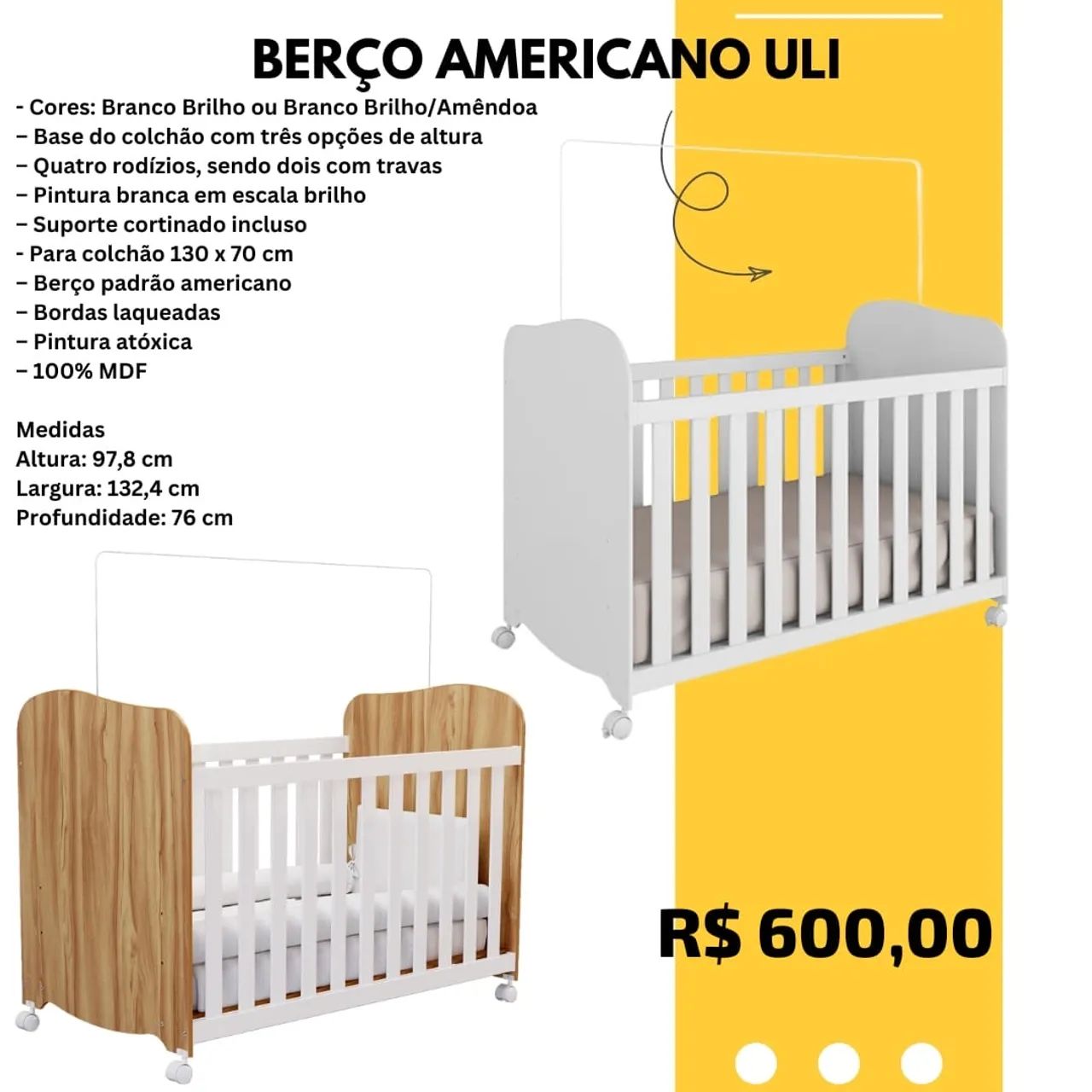 Berço Americano Uli - Entrega para todo RJ 