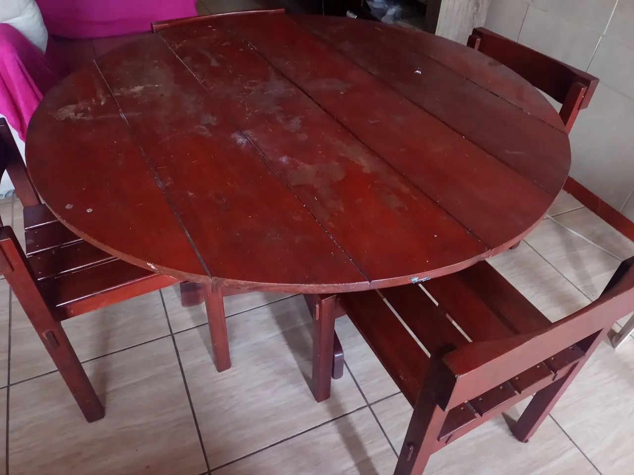 Mesa Madeira Maciça + 4 Cadeiras