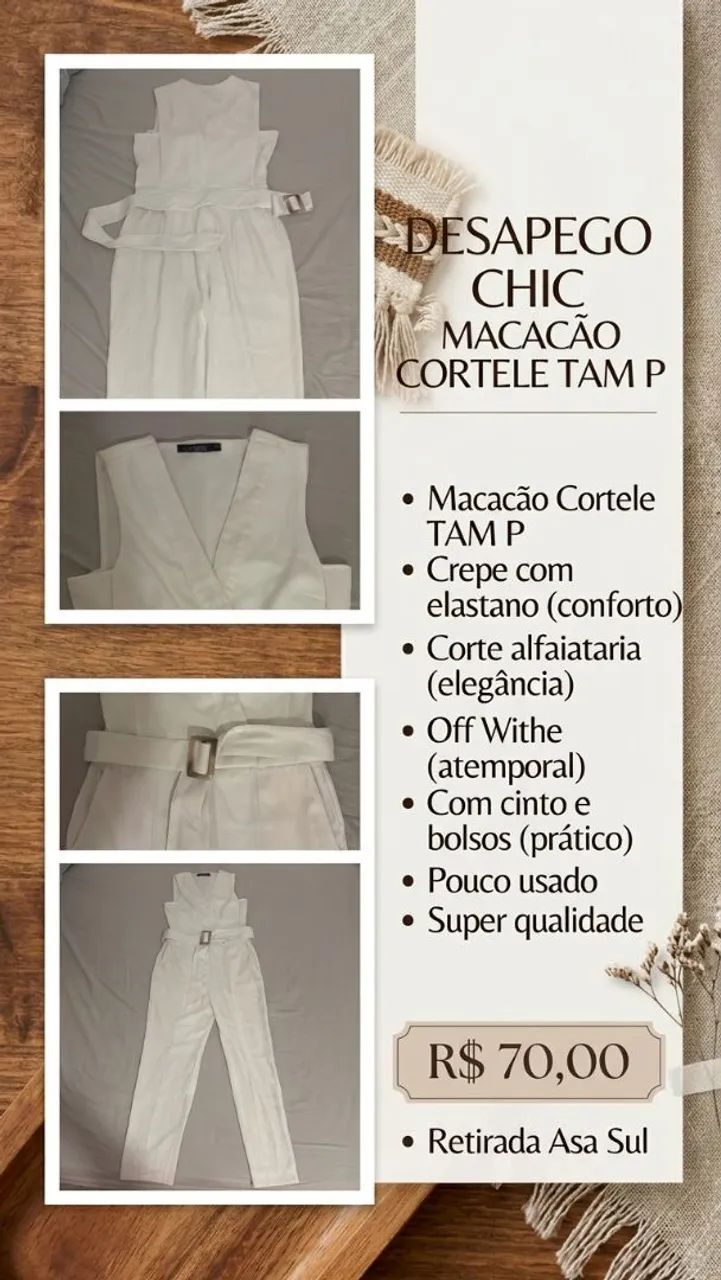 Macacão Cortelle Off White 