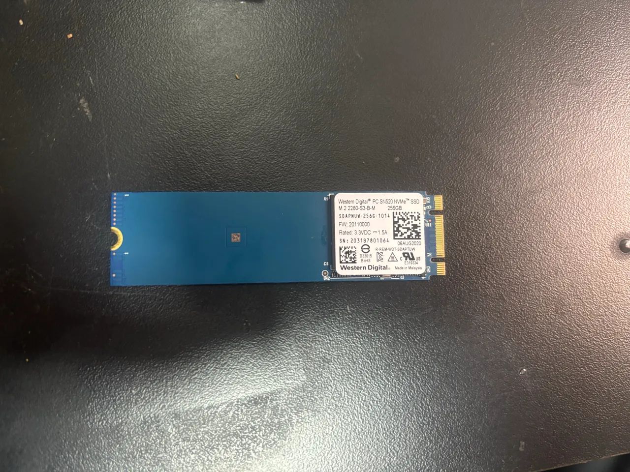 Ssd nvme 256gb wd 