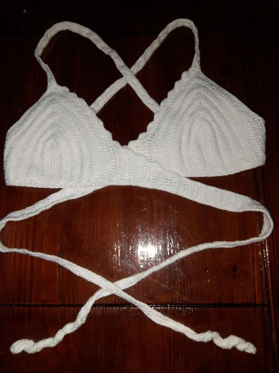 Top branco de crochê - Foto 2