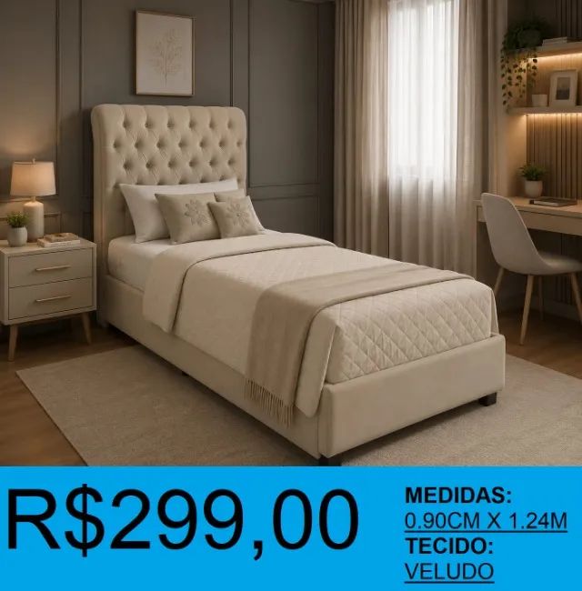 Cabeceira estofada - Elegancia a pronta entrega