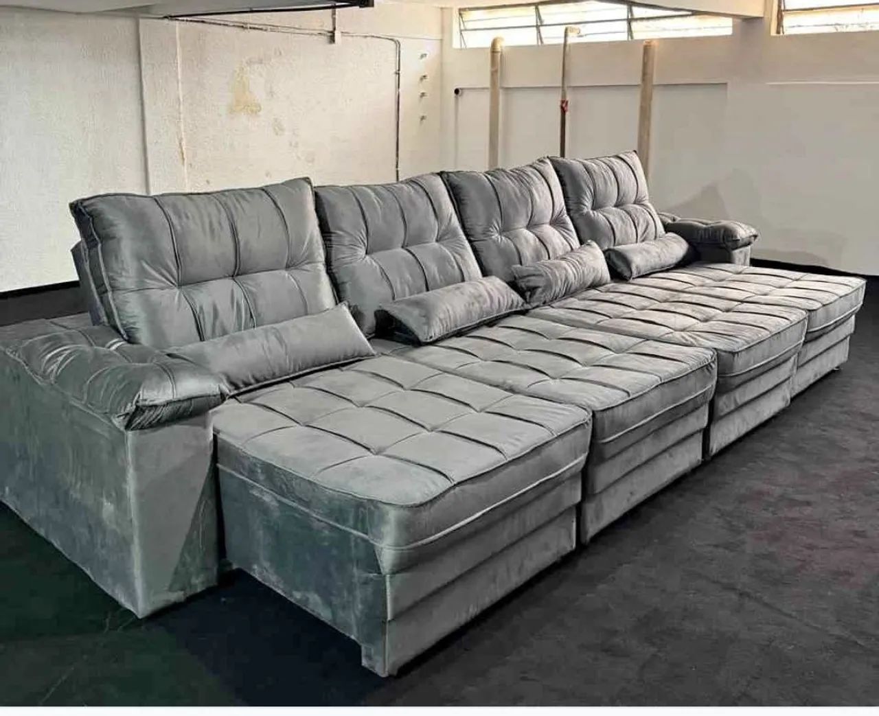 Sofá retrátil reclinável GIGANTE  3,70 CM ESPUMA D33