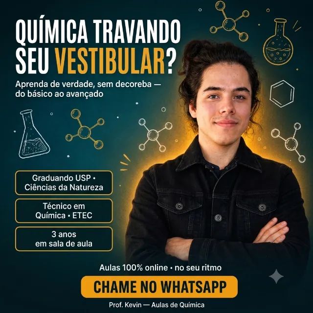Aulas de Química com aluno da USP - a partir de R$35/h