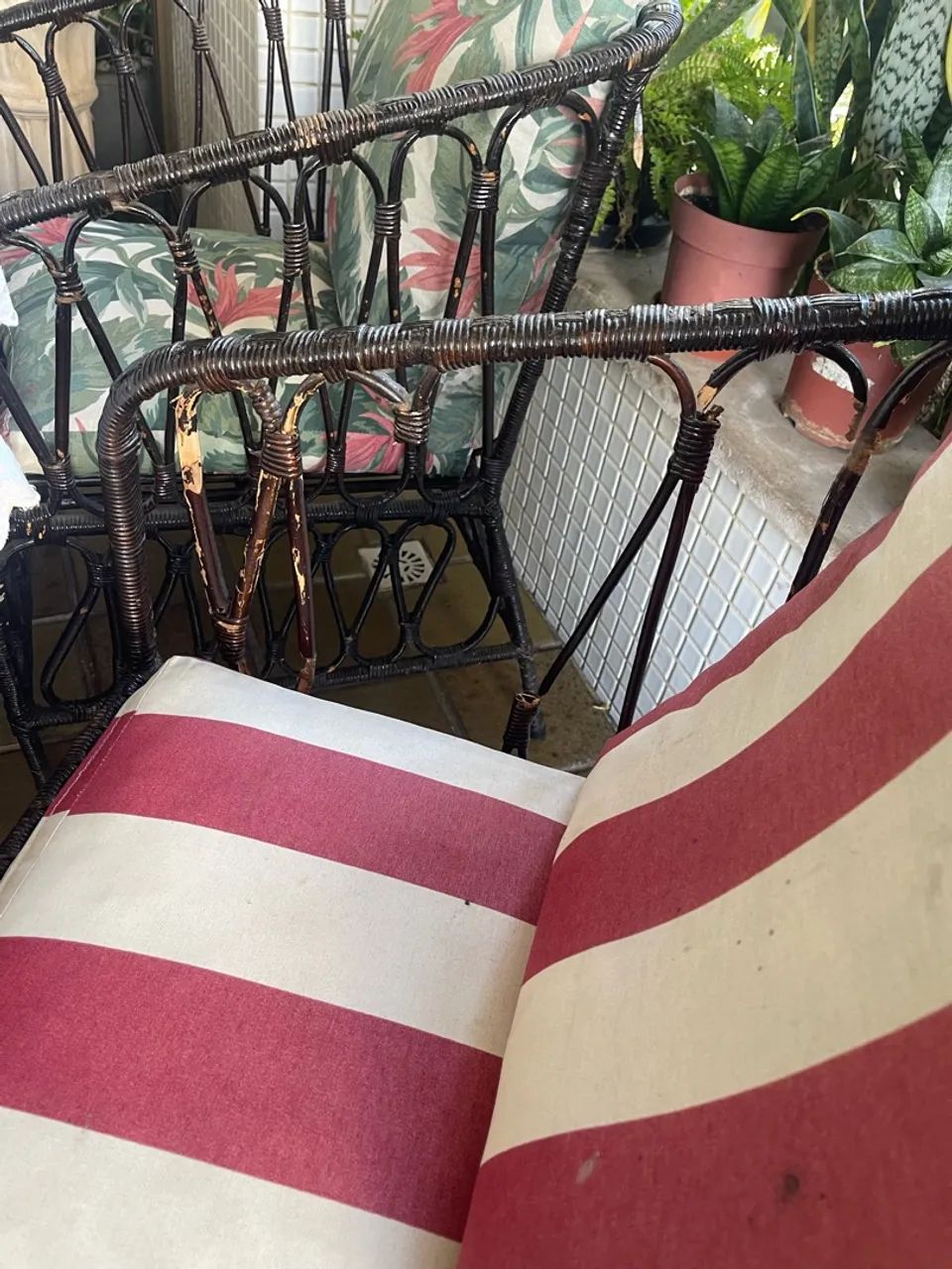 Conjunto de 6 cadeiras rattan/vime - Foto 3