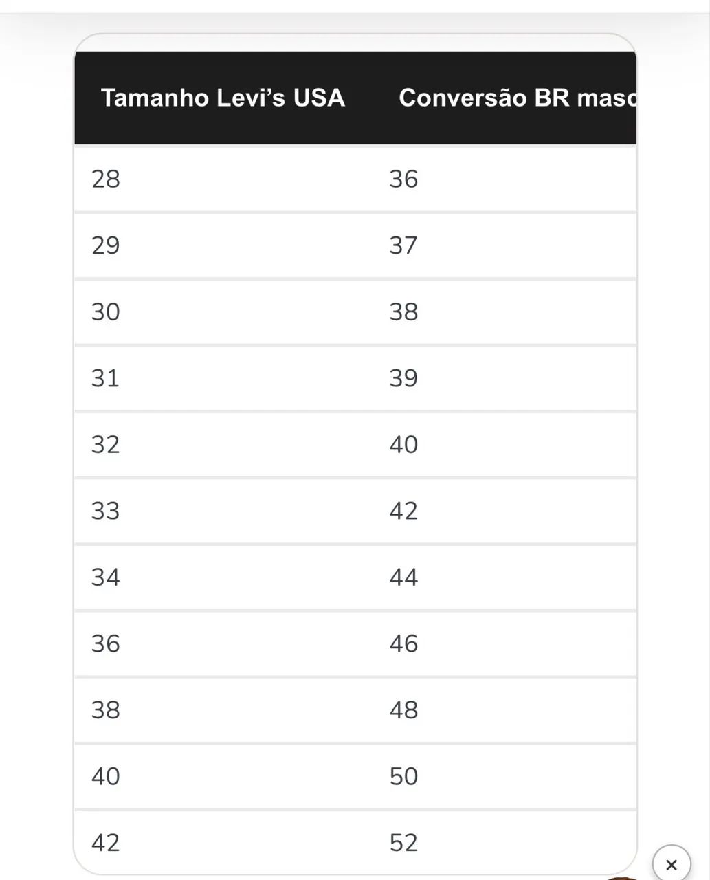 Bermuda Jeans Preta Levis TAM52 Nunca usada - Foto 4