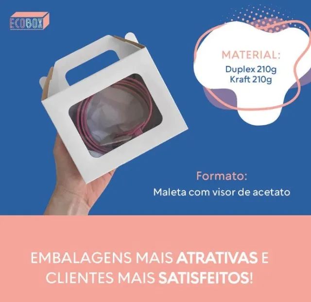 Caixa de Presente Maleta Com Visor 15x6x12cm - kit com 8 unidades - Foto 4