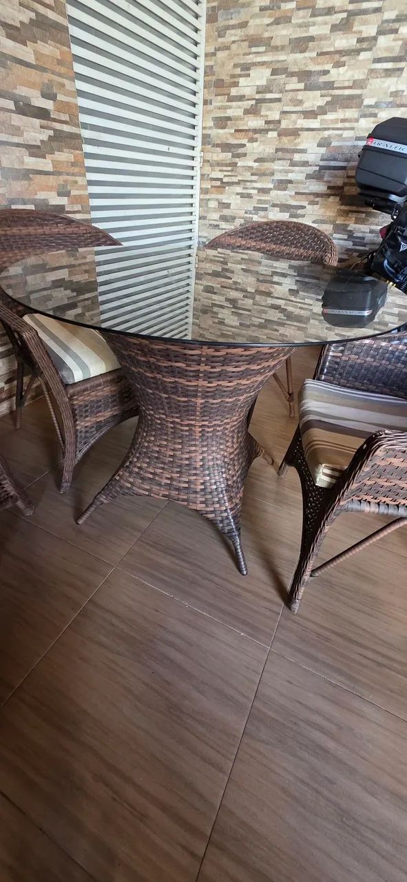 Conjunto de mesa e cadeiras rústicas  - Foto 3