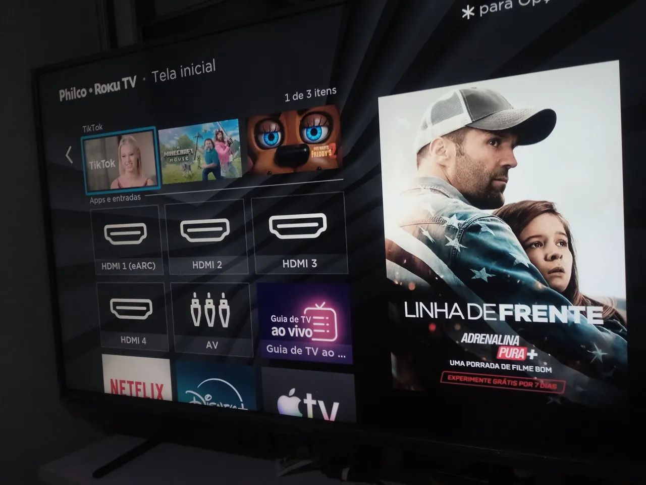 TV 58 PHILCO SMART ROKU PEGA TODOS APLICATIVOS TV COMPLETA - Foto 3