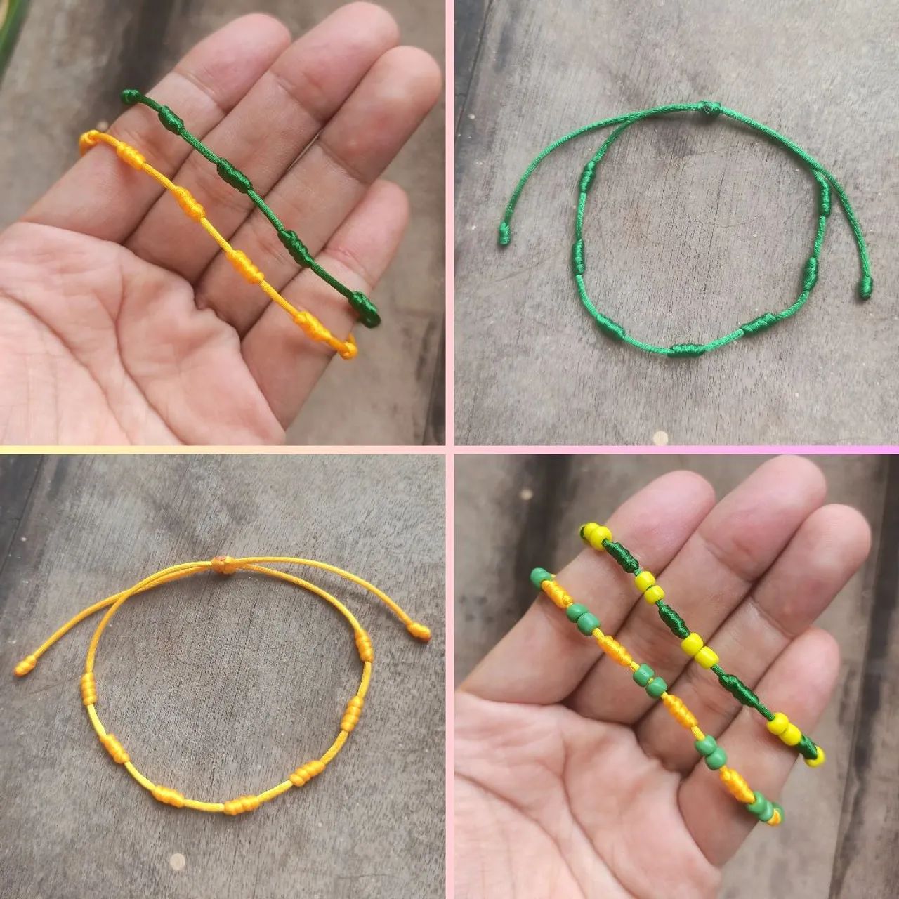 Pulseira 7 nós cores do Brasil