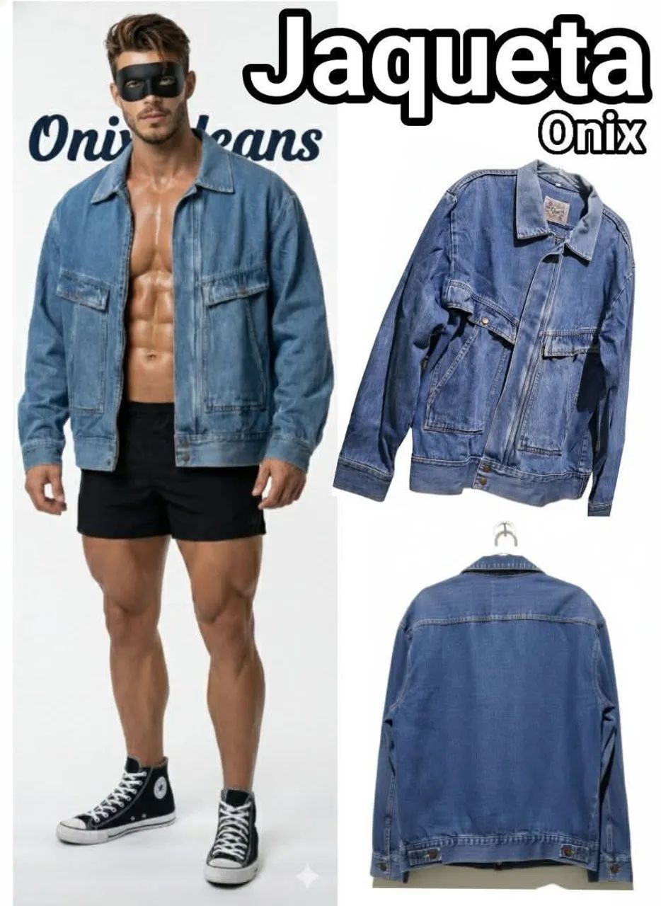 Estilosa Jaqueta Vintage Onix Jeans Tamanho G Relíquia! Mto Linda Perfeita P/ compor Look! - Foto 3