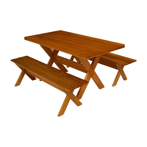Mesa área externa 2m x 80cm para restauração. 2 bancos inclusos. - Foto 2