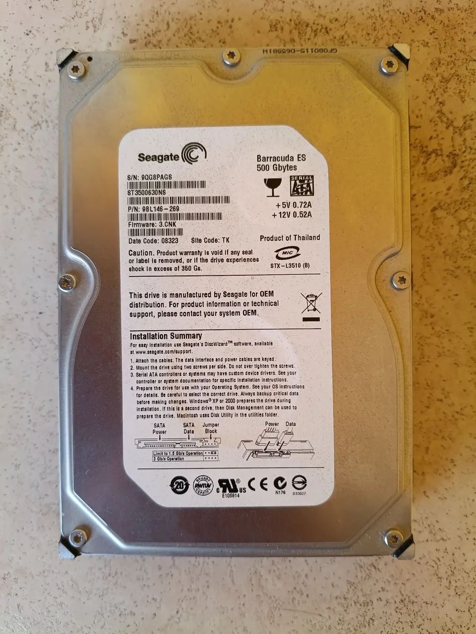 ☆SSD高騰中！レア BarraCuda 120 500GB/ USED 美品 HD Barracuda 500GB Seagate - Armazenamento - Parque Císper, São