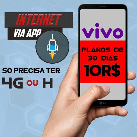 Internet (inlimitada) movel via aplicativo operadora vivo 10r$