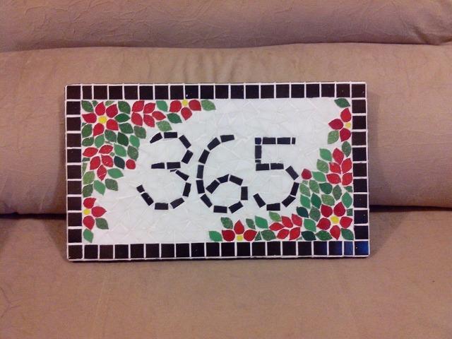 Numero placa mosaico residencial