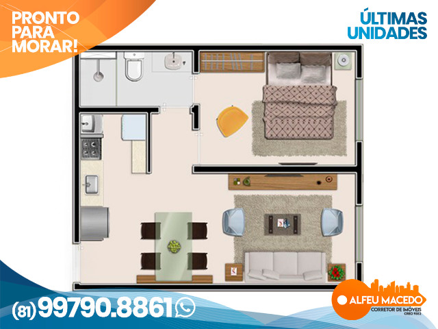 Apartamento de 1 quarto no Muro Alto Condomínio Clube em Porto de Galinhas - Foto 7