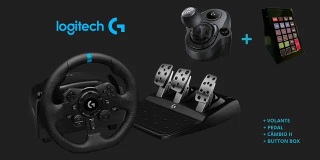 Volante Logitech G923 para Xbox Series X, S, Xbox One e PC com TRUEFORCE,  Pedais Responsivos, Launch Control - 941-000157