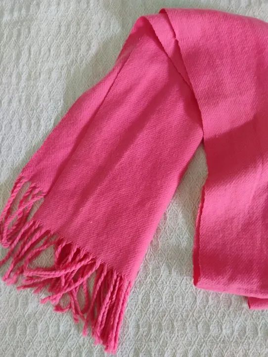 Cachecol de lã rosa - Foto 2
