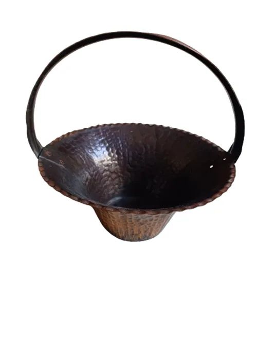 Cesto Cesta Antiga Metálica Cor Bronze Anos 80