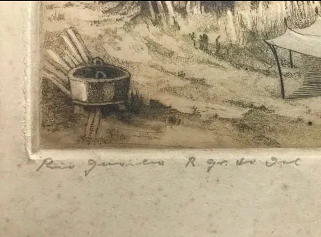 CARLOS GEYER - " Rio Guaiaba ", gravura em metal, assinada  - Foto 4