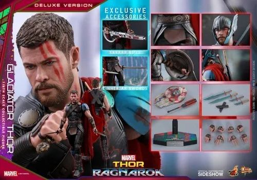 Thor Gladiador (Gladiator) Deluxe: Thor Ragnarok (Escala 1/6) MMS445 - Foto 5