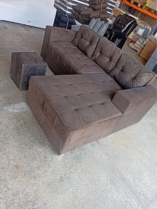 Sofá com puff novo - entrego  - Foto 2