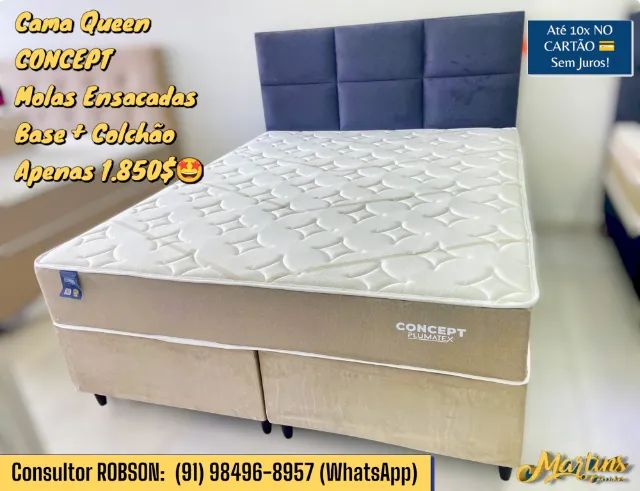 CAMA BOX QUEEN DE MOLAS ENSACADAS 