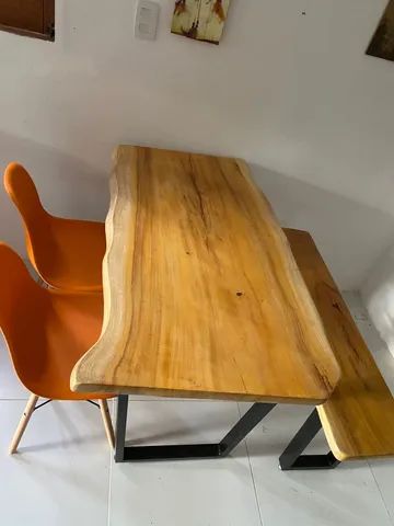 Mesa de Madeira com Banco - Foto 4