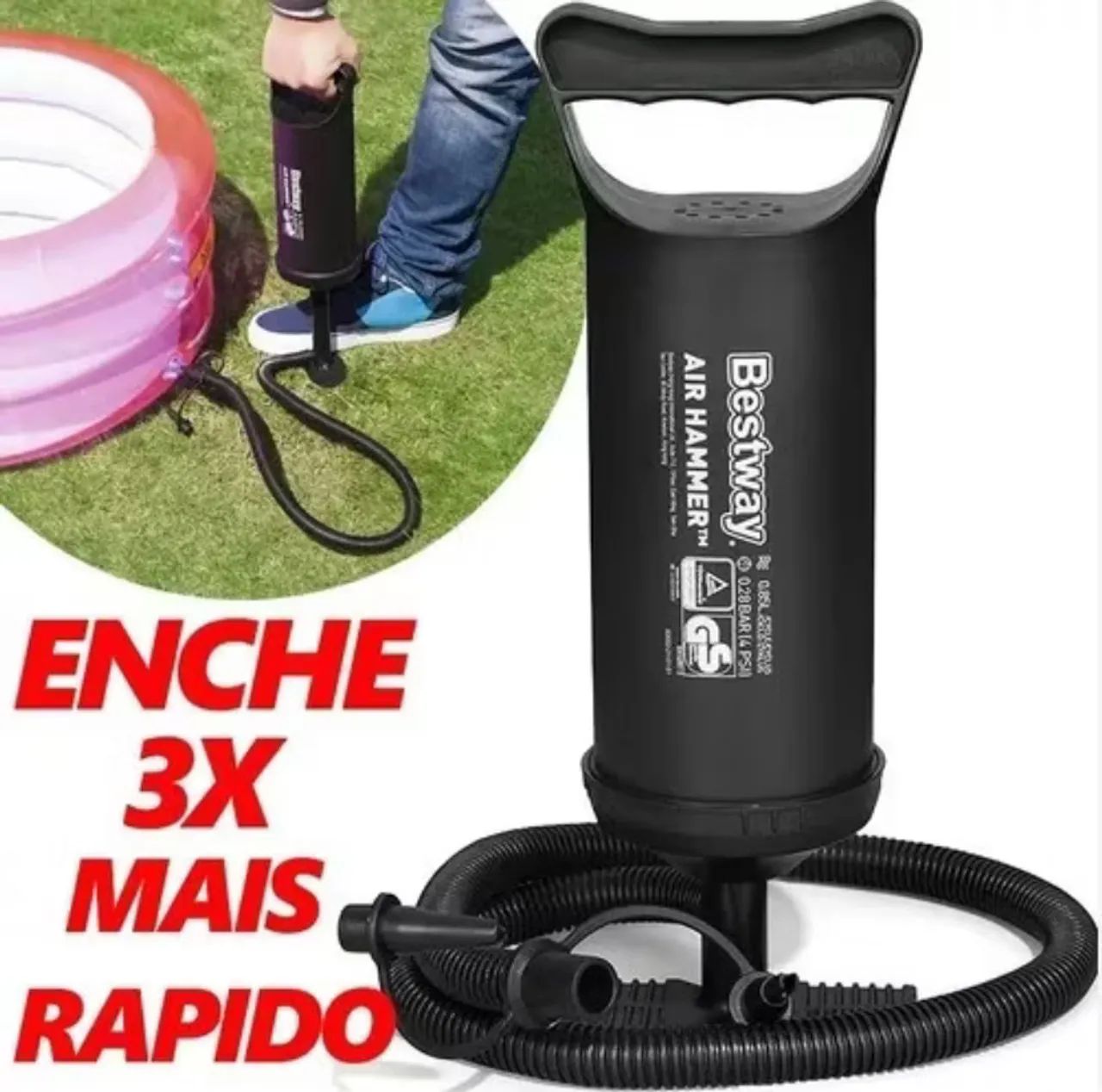 Kit Colchão inflável solteiro + bomba de ar - Foto 4