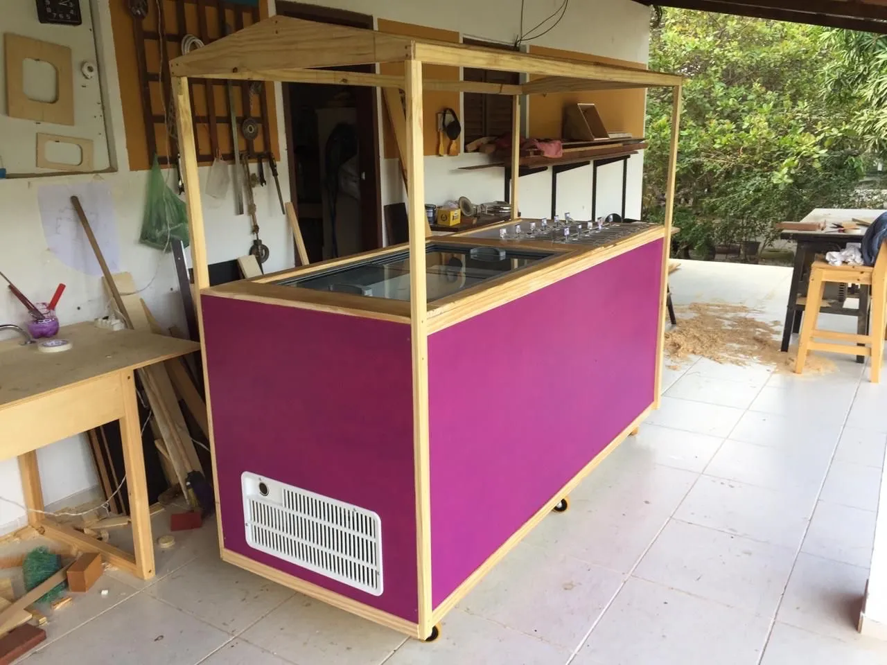 Carrinho para sorvete e açaí para usar em eventos