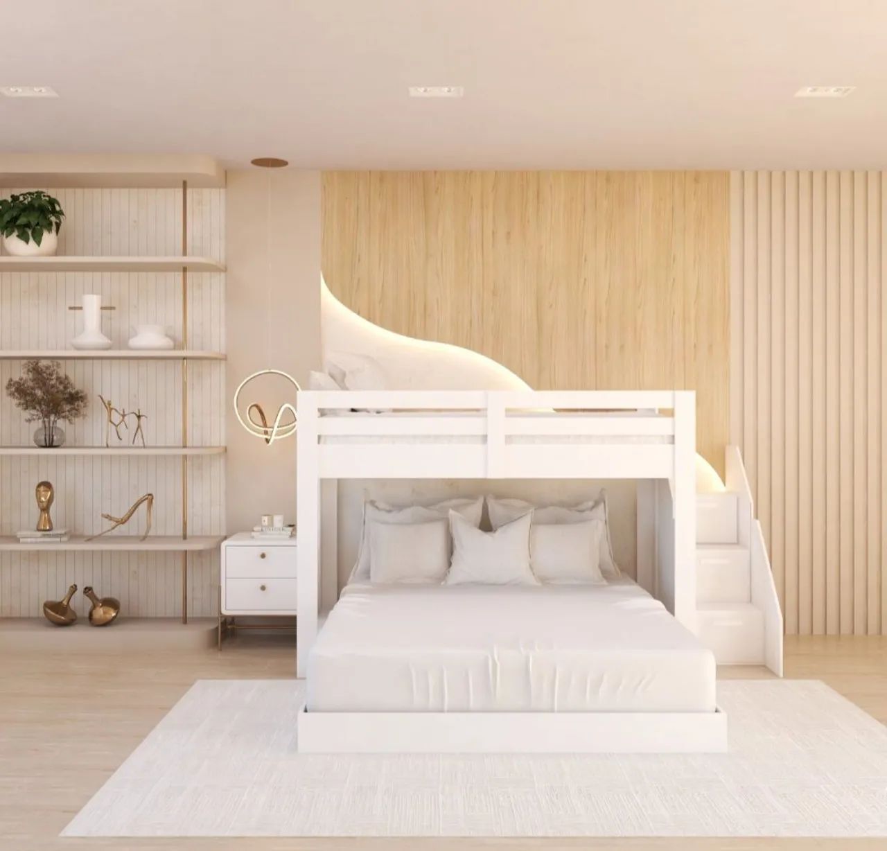 Cama de casal com beliche