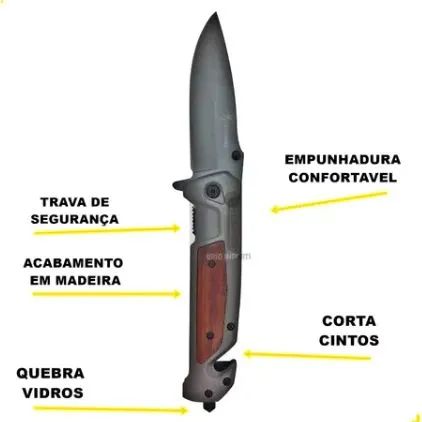 Canivete detalhe em madeira Quebra vidro(Novo) - Foto 5