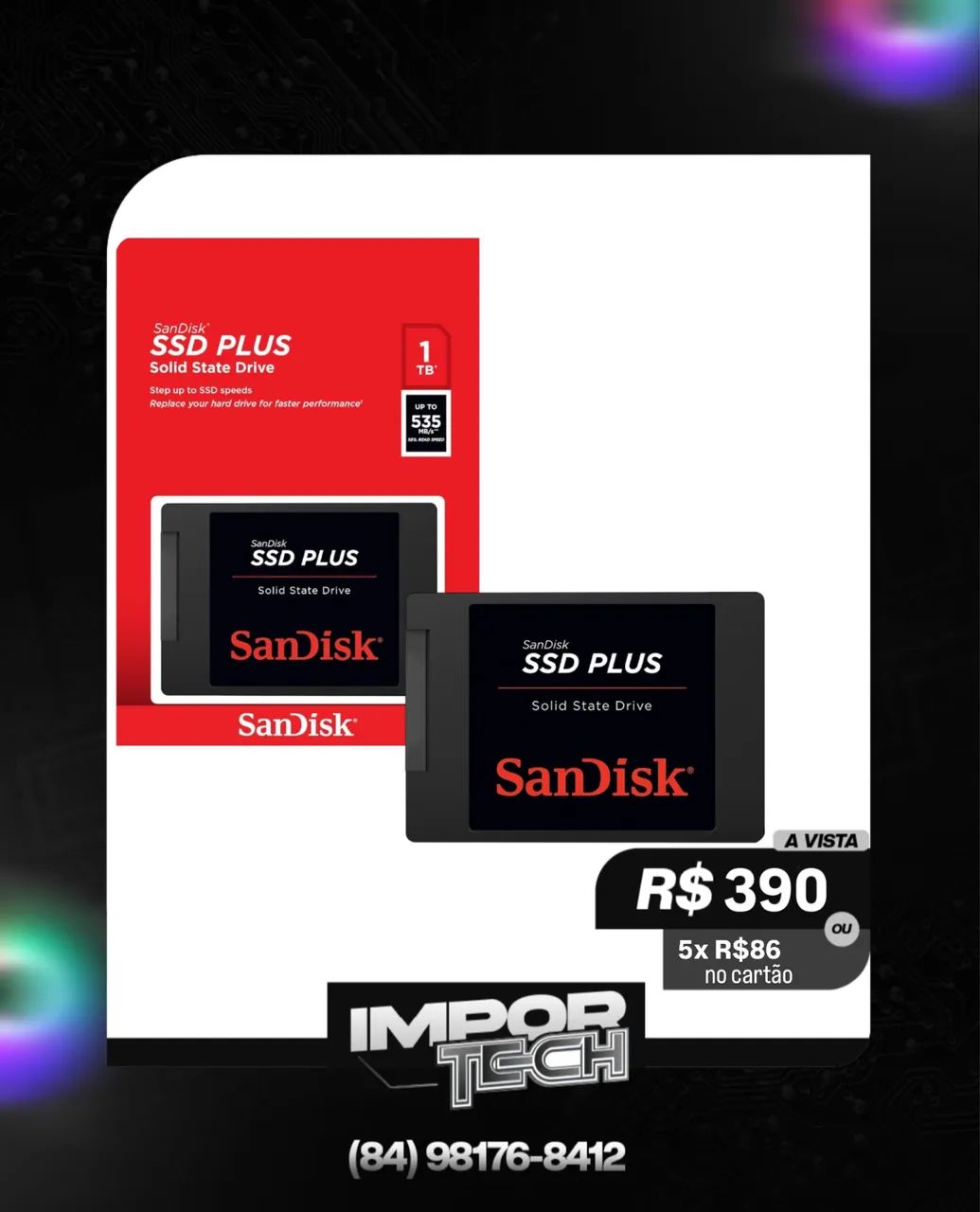 Ssd Sandisk Plus 1TB SATA lll. @importech_08464396505955713120