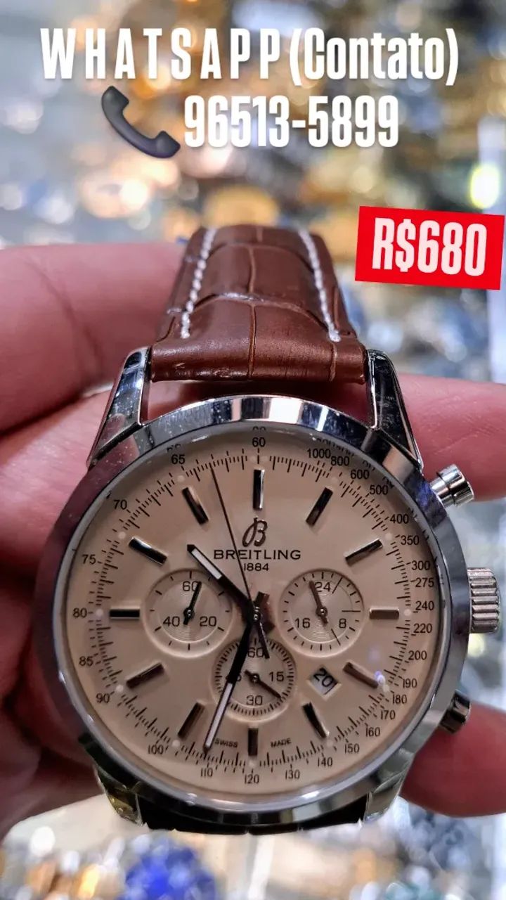 Relógio BREITLING 1984 - MODELO CHROUND - AIR PULSEIRA DE COURO  - Foto 2