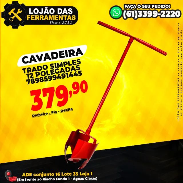 Cavadeira Trado Simples 12 Polegadas *1445