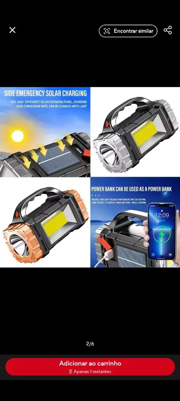 Lanterna de led multifuncional célula solar - Foto 4