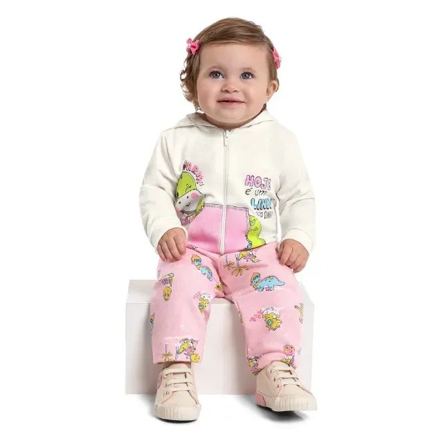 Conjunto para Bebês com Jaqueta e Calça em Moletom Bee Loop