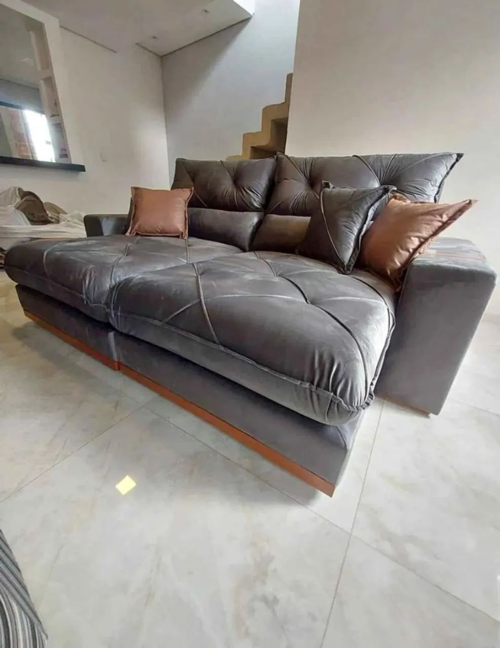 SOFÁ RETRATIL E RECLINAVEL 2,50 CM ESPUMA D33 MOLAS ENSACADA 