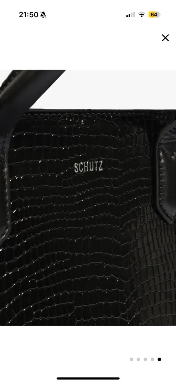 Bolsa de Mão Schutz couro Preta com Textura - Foto 4
