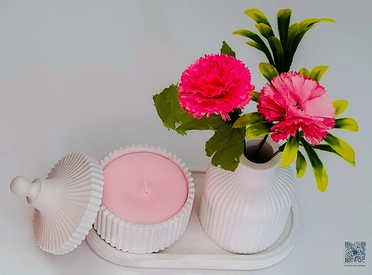 Kit decorativo com vela aromatica  - Foto 2