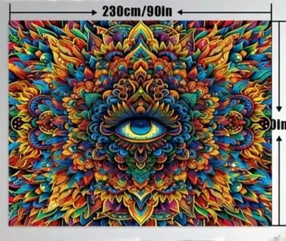 Tecido Decorativo Psicodélico com Mandala UV  - Foto 4
